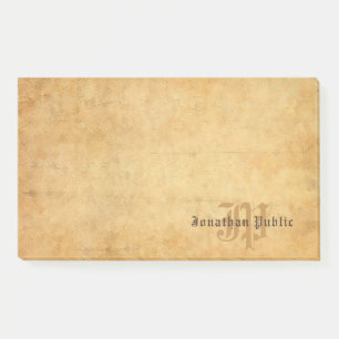 Nostalgische Handtext Elegantes Monogramm Vintage Post-it Klebezettel