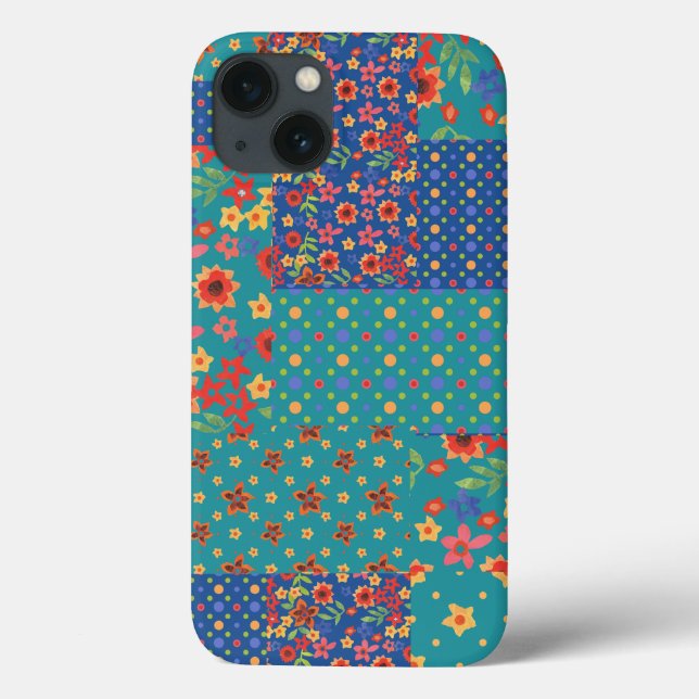 Nostalgische Imitate Patchwork Samsung Galaxy Fall Case-Mate iPhone Hülle (Rückseite)