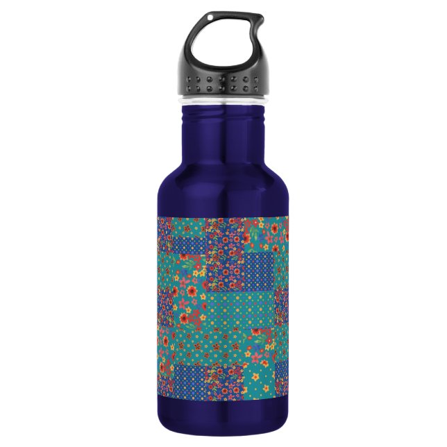 Nostalgische Imitate Patchwork Wasserflasche (Vorderseite)