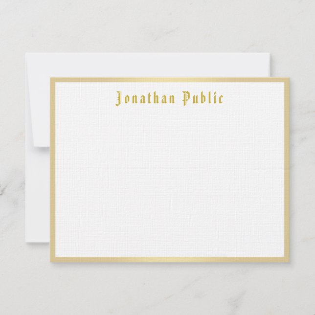 Nostalgische Look Gold Calligraphy Script-Vorlage Mitteilungskarte (Vorderseite)