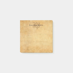 Nostalgische Monogramm-Vorlage Elegante Kalligrafi Post-it Klebezettel