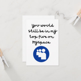 Nostalgische MySpace-Freundschaft/ Geburtstagskart Karte