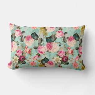 Nostalgische Rose Muster Minze Lendenkissen