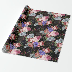 Nostalgische Rose und Lilacs Geschenkpapier