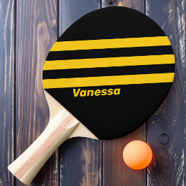 Nostalgische Sicherheitsstreifen mit Namen Tischtennis Schläger