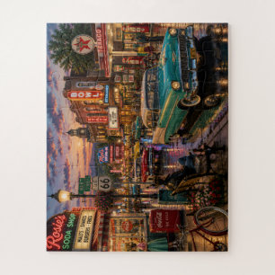 Nostalgische Stadt aus den 1950er/1960er Jahren — Puzzle