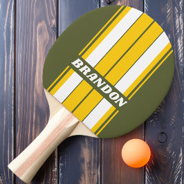 Nostalgische Streifen mit Namen Tischtennis Schläger