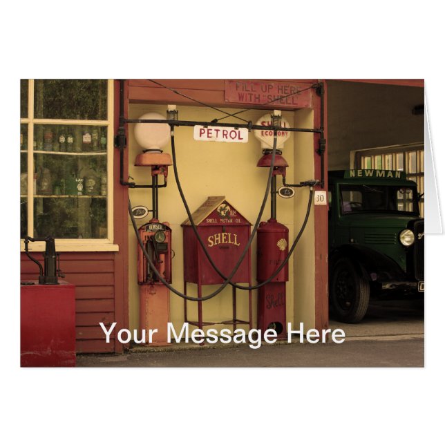 Nostalgische Tankstelle (Vorderseite (Horizontal))