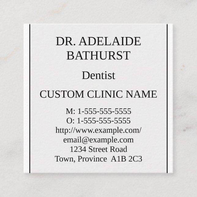 Nostalgische, traditionelle Visitenkarte (Vorderseite)