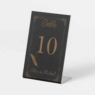 Nostalgische Vintage Romantische Hochzeit Tischnum Sockelschild