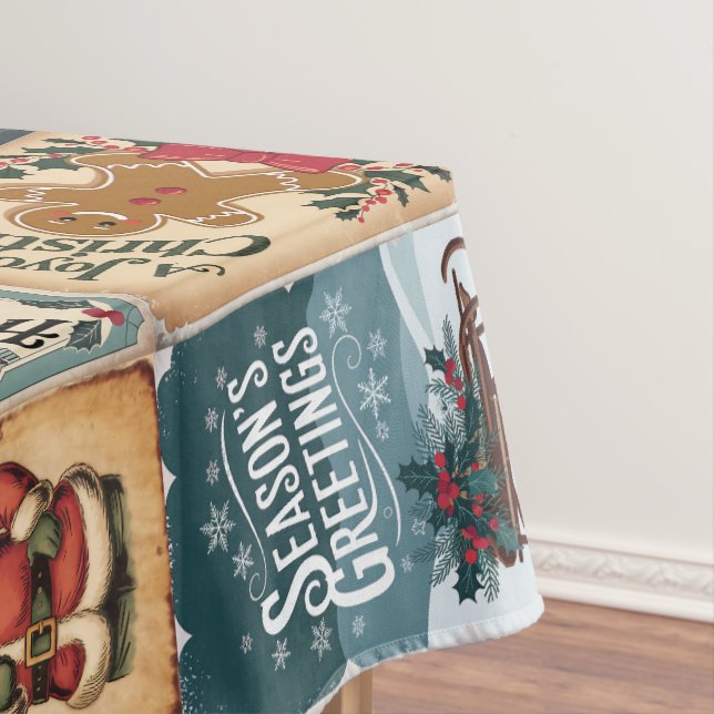 Nostalgische Vintage Weihnachtsgeschenktasche Tischdecke (Beispiel)