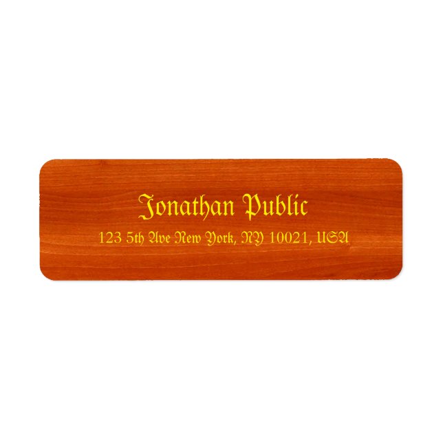 Nostalgische Vorlage Elegant Walnut Wood Gold Scri (Vorne)