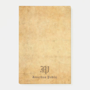 Nostalgische Vorlage Elegante Kalligraphie Monogra Post-it Klebezettel