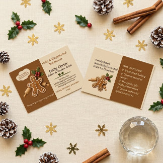 Nostalgische Weihnachts-Ginger-Bäckerei-Hausgemach Visitenkarte
