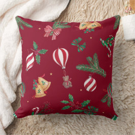 Nostalgische Weihnachts Teddy Bears Bauble Red Kissen