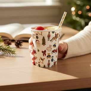 Nostalgische Weihnachtsdekoration Wasserfarbe fest Pappbecher