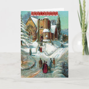 Nostalgische Weihnachtskarte Feiertagskarte