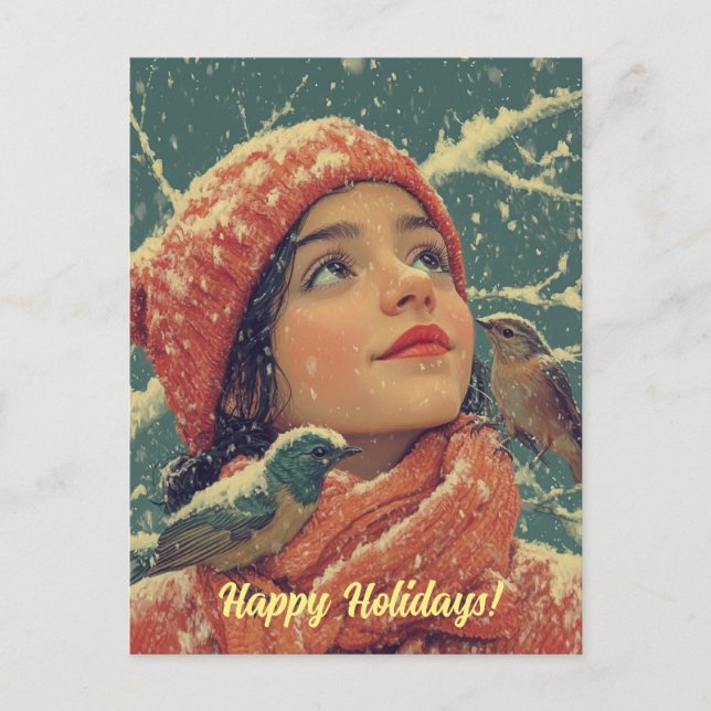 Nostalgische Weihnachtspostkarte Feiertagspostkarte (Vorderseite)