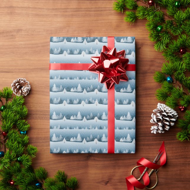 Nostalgische Winterbäume: verzauberter Wald Geschenkpapier (Feiertagsgeschenk)
