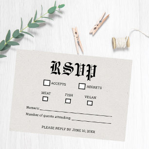 Nostalgische Zeitung Hochzeit RSVP-Karte RSVP Karte
