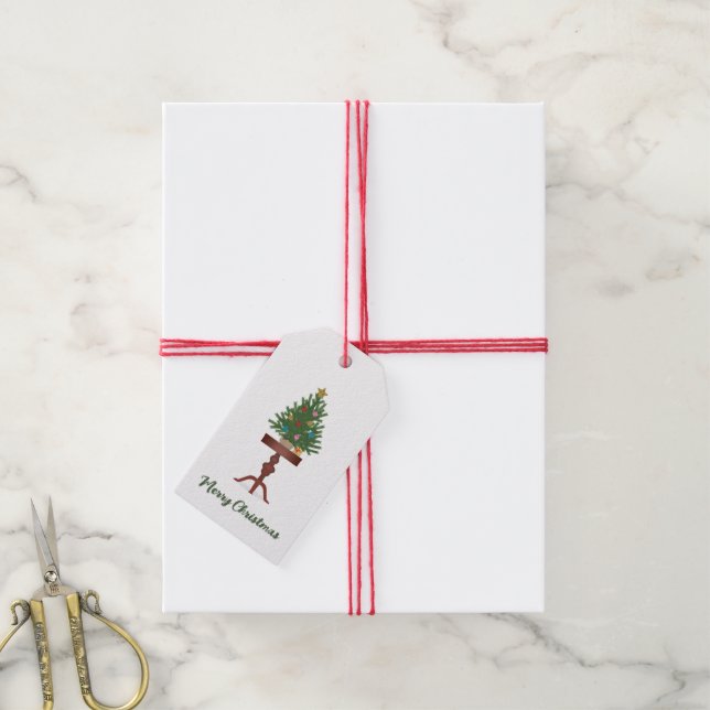 Nostalgischer Beistelltisch-Weihnachtsbaum Geschenkanhänger (Mit Garn)