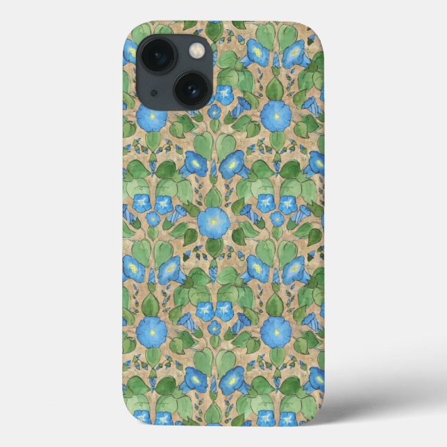 Nostalgischer Blue Morning Glory Case-Mate iPad Fa iPhone Hülle (Rückseite)