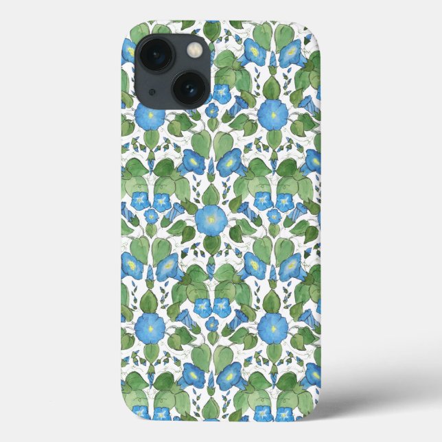 Nostalgischer Blue Morning Glory Case-Mate iPad Fa iPhone Hülle (Rückseite)