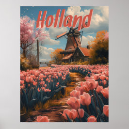 Nostalgischer Charme: Vintages Holland Poster