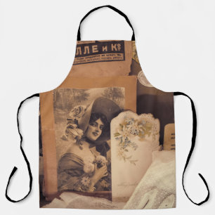 Nostalgischer Glamour: Vintage-Russische Porträts. Schürze