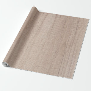 Nostalgischer Holz-Look Elegant Rustikal Natur Mat Geschenkpapier