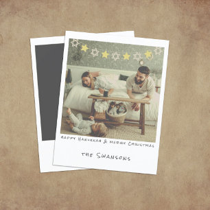 Nostalgischer Instant Foto Hanukkah/Weihnachten Feiertagskarte