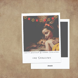 Nostalgischer Instant Foto Hanukkah/Weihnachten Feiertagskarte