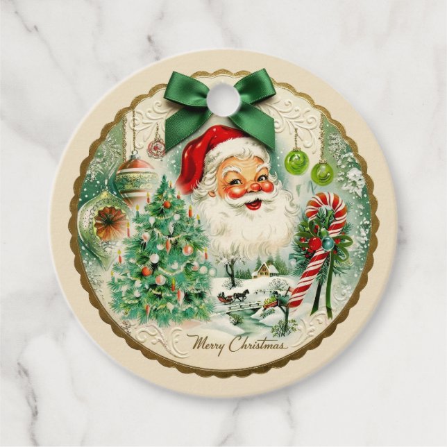 Nostalgischer Kitschmas  Geschenkanhänger (Vorderseite)