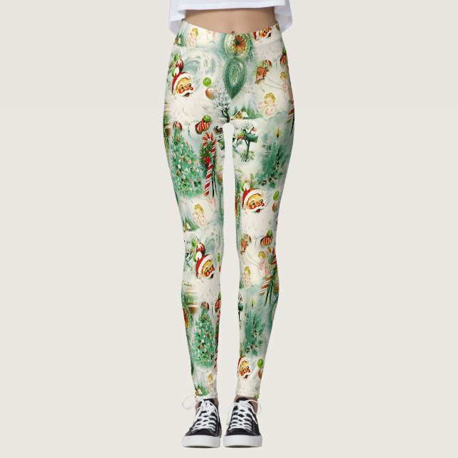 Nostalgischer Kitschmas  Leggings (Vorderseite)
