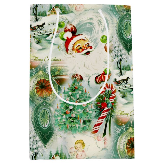 Nostalgischer Kitschmas  Mittlere Geschenktüte (Vorderseite)