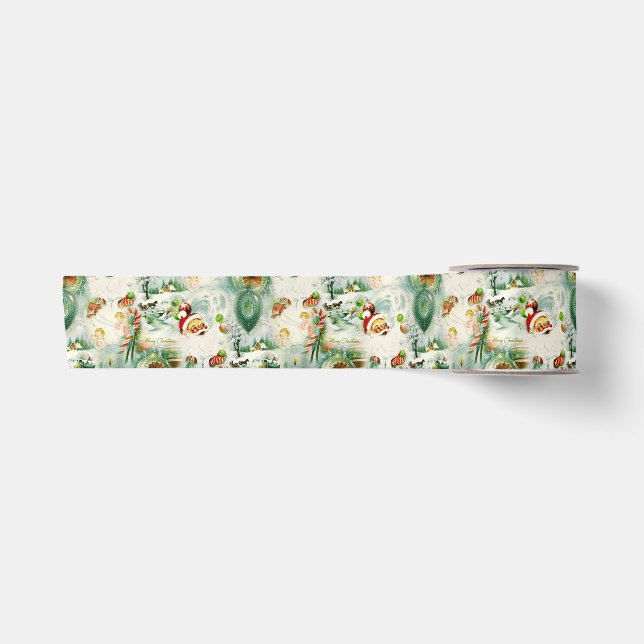 Nostalgischer Kitschmas  Satinband (Vorderseite)