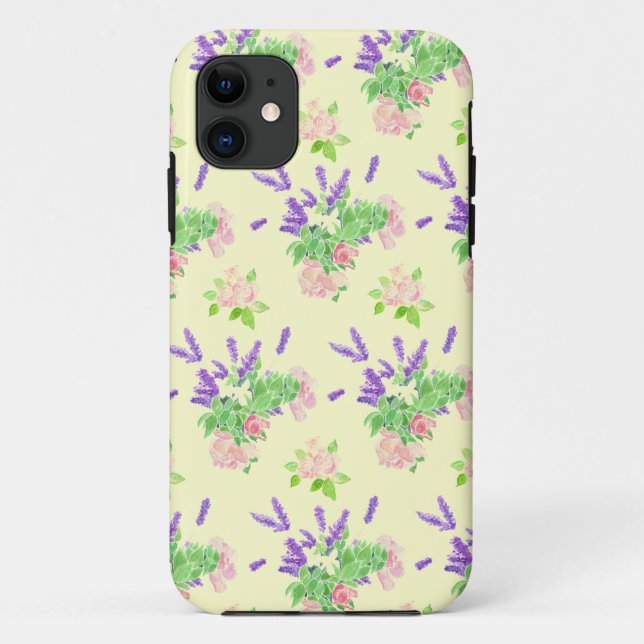 Nostalgischer Lavendel und Rose auf Creme Case-Mate iPhone Hülle (Rückseite)