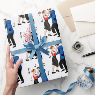 Nostalgischer Retro-Stil der 50er Jahre Geschenkpapier