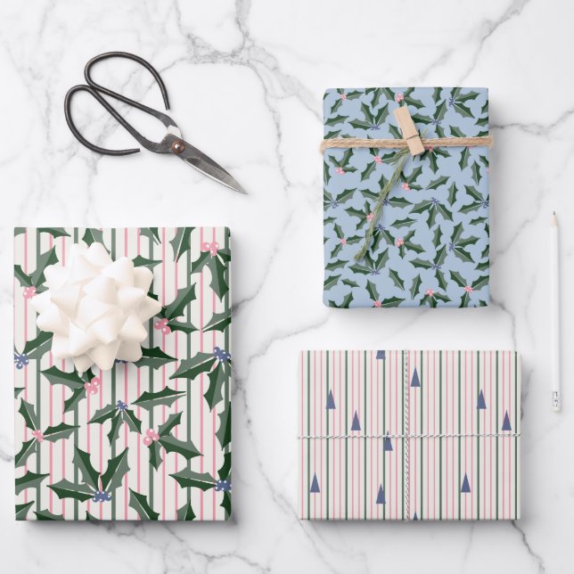 Nostalgischer Retro-Urlaub Geschenkpapier Set (Vorderseite)