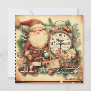 Nostalgischer Retro-Weihnachtsmann Frohe Weihnacht Feiertagskarte