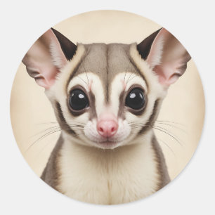 Nostalgischer Sugar Glider in verblasstem Retroloo Runder Aufkleber