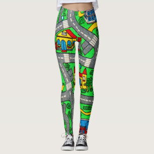 Nostalgischer Teppichboden Autostraße, Nostalgie d Leggings