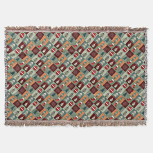 Nostalgischer vintage Ferien-Patchwork-Quilt Decke