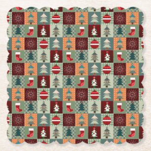 Nostalgischer vintage Ferien-Patchwork-Quilt Untersetzer