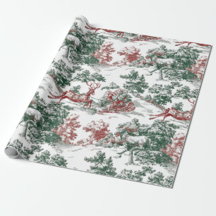 Nostalgischer Vintage-Rotgrün-Weihnachtsmann Geschenkpapier