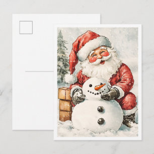 Nostalgischer Vintage-Weihnachtsmann Postkarte