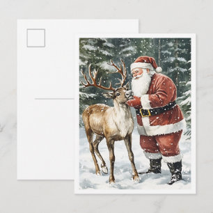Nostalgischer Vintage-Weihnachtsmann Postkarte
