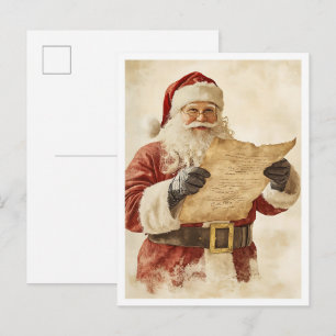 Nostalgischer Vintage-Weihnachtsmann Postkarte