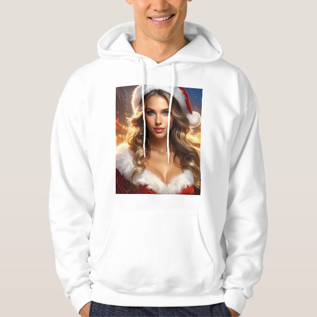 Nostalgischer Weihnachts-Santa-Mädchen Hoodie (Vorderseite)