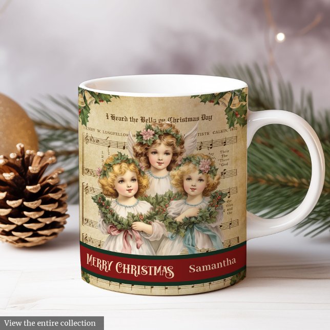 Nostalgischer Weihnachtsbecher Vintage-Engel-Memor Kaffeetasse (Nostalgic Christmas Mug Vintage Angel Memory Art)